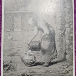 Carte Postala, Musee du Louvre, Millet-La Jeune Fermiere