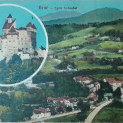 Carte postala, necirculata, Castelul Bran, perioada interbelica