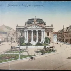 Carte Postala, Oradea, Piața Bémer cu Teatrul Szigliget, 1919