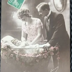 Carte Postala, Parinti cu bebelusul, 1913