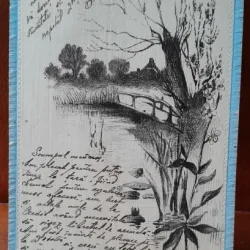 Carte postala, pod peste rau, perioada interbelica