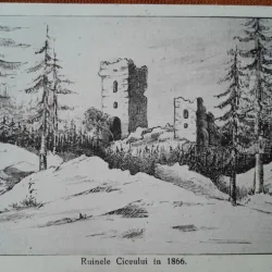 Carte postala, Ruinele Ciceului in 1866