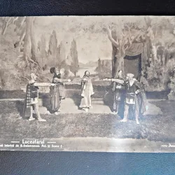 Carte postala, scena din piesa Luceafarul, inceput de secol XX