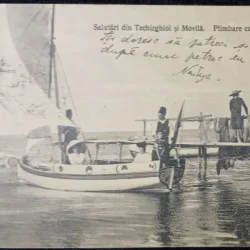 Carte Postala, Techirghiol, plimbare cu barca, 1922