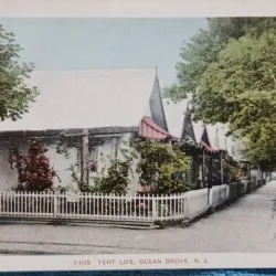 Carte postala, Tent Life, Ocean Grove, perioada interbelica