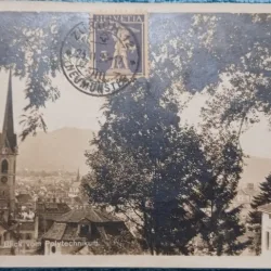 Carte postala, Zurich, Vedere dinspre Politehnică, perioada interbelica