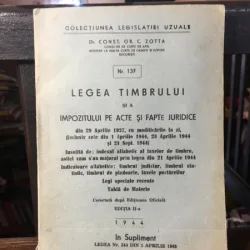 Const. Gr. Zotta - Legea Timbrului si a Impozitului pe Acte si Fapte Juridice