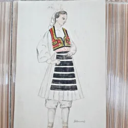 Costum popular albanez, desen