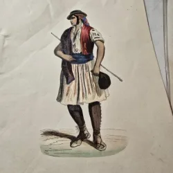 Cromografie germana costum traditional spaniol sfarsit de secol al XIX-lea / inceput de secol al XX-lea