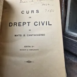 Curs de drept civil - Matei B. Cantacuzino