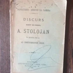 Discurs rostit de domnul A. Stolojan in sedinta de la 10 decembre 1893