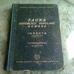 FAUNA REPUBLICII POPULARE ROMANE , INSECTA , VOL.VIII, FASCICULA 1 - W. KNECHTEL