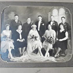 Fotografie de la o nunta a unor romani stabiliti in America, perioada interbelica
