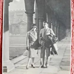 Fotografie, parintii doctorului Litarczek, parintele radiologiei romanesti, Cambridge Trinity College, 1926la