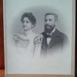 Fotografie pe carton, femeie si barbat, 1918