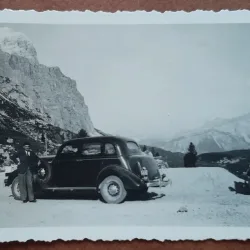 Fotografie, tatal lui Geo Litarczek, parintele radiologiei romanesti, la Falzarego, cotas 2117, 1935