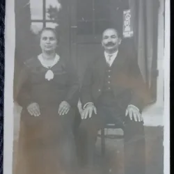 Fotografie tip Carte Postala, Barbat si femeie, perioada interbelica