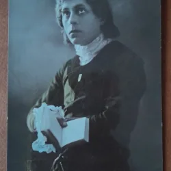 Fotografie tip carte postala, circulata, actorul Torzs Jeno in Hamlet, 1929