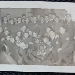 Fotografie tip Carte Postala, Grup elevi, perioada interbelica