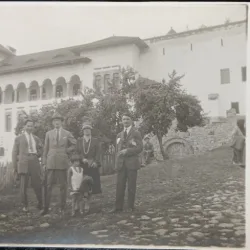 Fotografie tip Carte Postala, Grup la munte in excursie, perioada interbelica
