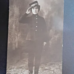 Fotografie tip carte postala, Maria Cinski in Fata Poznasa, inceput de secol XX