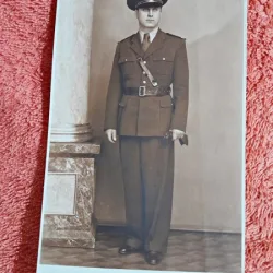Fotografie tip carte postala, militar roman, al doilea razboi mondial