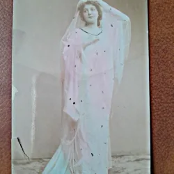 Fotografie tip carte postala, mireasa, 1923