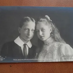 Fotografie tip carte postala, Printul Joachim si Printesa Victoria Luise von Preussen