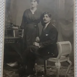 Fotografie tip Carte postala, Sot si sotie, 1922