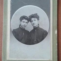 Fotografie tip CDV, mama si fiica, 1915