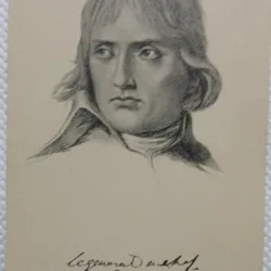 Gravura tip Carte postala Napoleon Bonaparte general