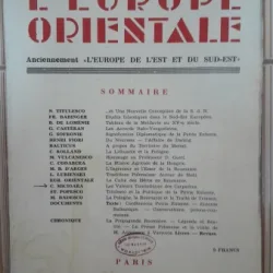 L'Europe Orientale nr.3-4/1937  revue