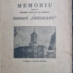 Memoriu asupra situatiei istorice si juridice al Bisericii Obedeanu - Preotul (paroh) Marin Popa-Nemoiu (cu dedicatia autorului)
