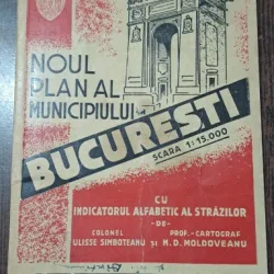 Noul plan al Municipiului Bucuresti cu indicatorul alfabetic al strazilor - Ulisse Simboteanu, MD Moldoveanu