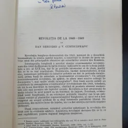 Revolutia de la 1848-1849 - Dan Berindei, V. Curticapeanu  dedicatie Dan Berindei