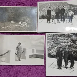 Set de 4 Fotografii, Parintii lui Geo Litarczek, parintele radiologiei romanesti, in excursie, Bucegi, 1930/1931/1935