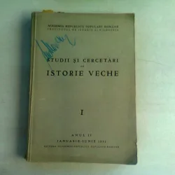 STUDII SI CERCETARI DE ISTORIE VECHE , VOL I/1951