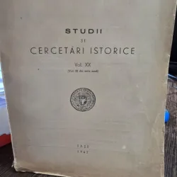 Studii si cercetari istorice. Vol. XX 1947