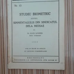 Studiu biometric asupra simmentalului din sindicatul de la Medias - Ioan Maurer