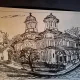 Gravura -  strazi din Bucuresti - epreuve lito/test lito, semnatura olografa Dragos Morarescu