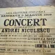 Bilet Concert dat de Baritonul Andrei Niculescu, 1919