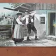 Carte postala, barbat si femeie in costume traditionale, inceput de secol XX