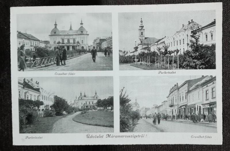 Carte postala, imagini din Sighetul Marmatiei, perioada interbelica