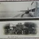 Doua fotografii lipite pe carton, 1927. O fotografie de la parada si una din excursie, la malul apei