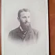 Fotografie barbat cu barba si mustata, pe carton, sfarsit de secol XIX