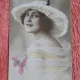 Fotografie tip carte postala, femeie cu palarie, 1924