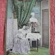 Fotografie tip carte postala, femeie ganditoare, 1910