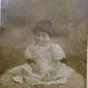 Fotografie tip Carte Postala, Fetita cu rochita din dantela, perioada interbelica
