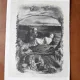 Gravura alb negru, Les Martyrs, Mort de St. Paul, 1850